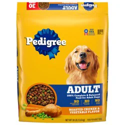 Pedigree Adult Roasted Chicken & Vegetable Flavor Food for Dogs 30 lb