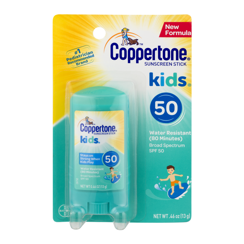 slide 1 of 1, Coppertone Kids Sunscreen Stick - SPF 50, 0.46 oz