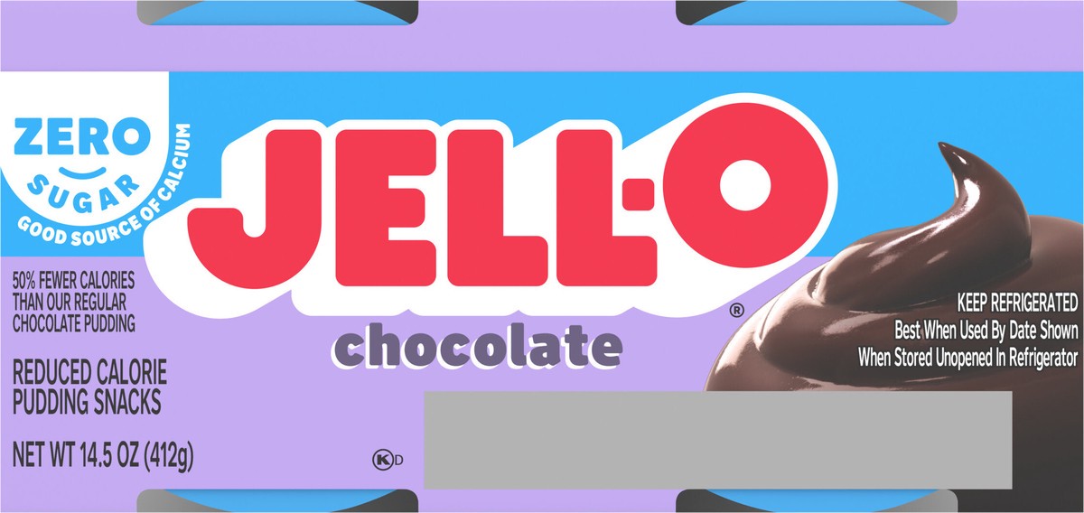 slide 3 of 9, Jell-O Sugar Free Ready to Eat Chocolate Pudding, 4 ct