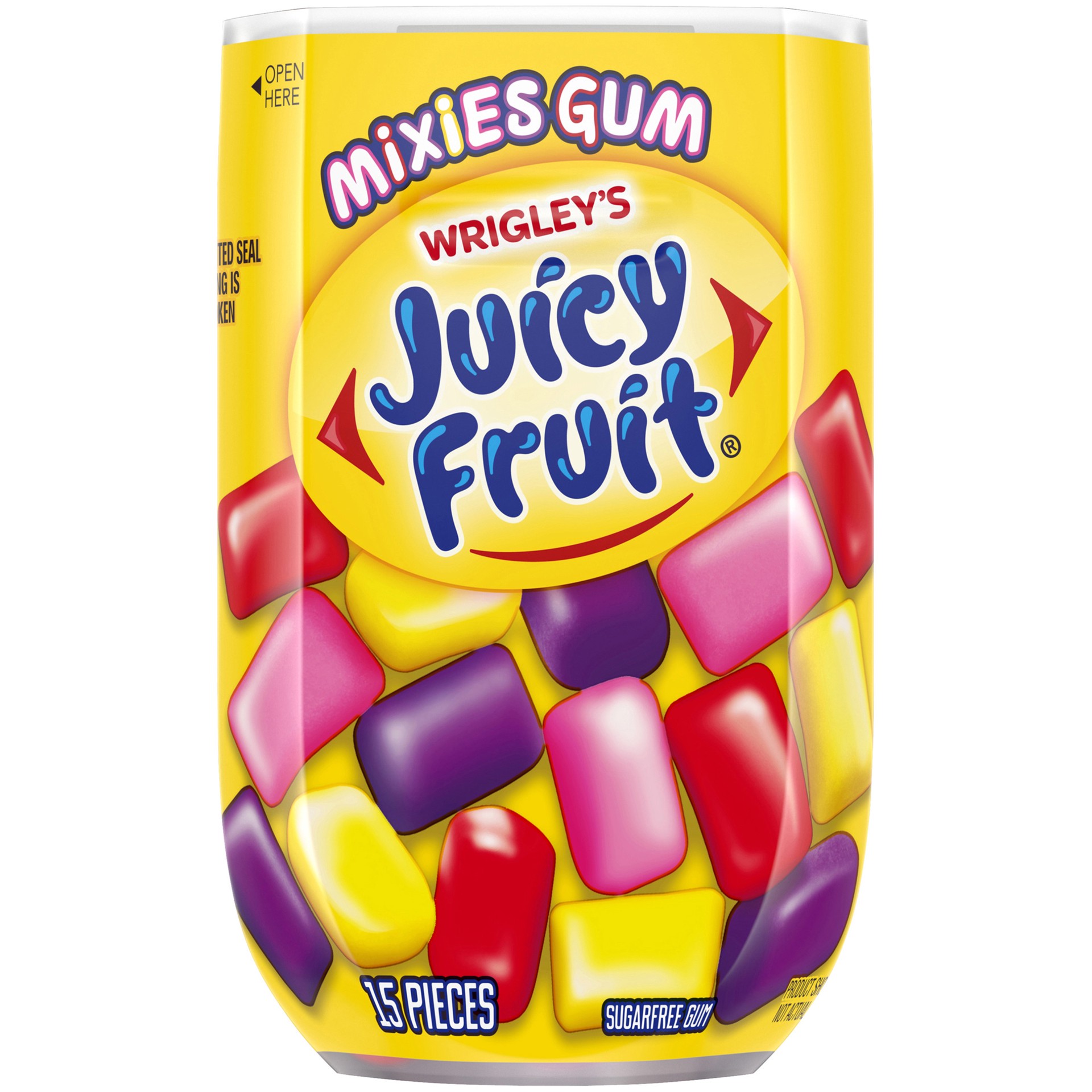 slide 1 of 5, Juicy Fruit Mixies Fruity Chews Sugarfree Gum, 40-Piece Bottle, 15 pc