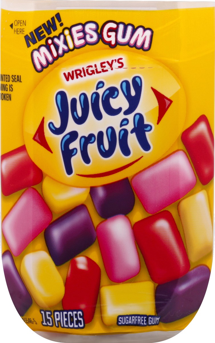 slide 4 of 5, Juicy Fruit Mixies Fruity Chews Sugarfree Gum, 40-Piece Bottle, 15 pc