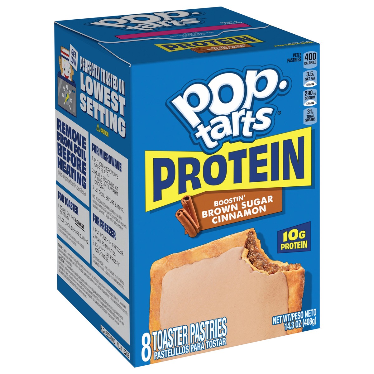 slide 3 of 3, Pop-Tarts Brown Sugar Cinnamon Protein 14.3oz, 8 ct