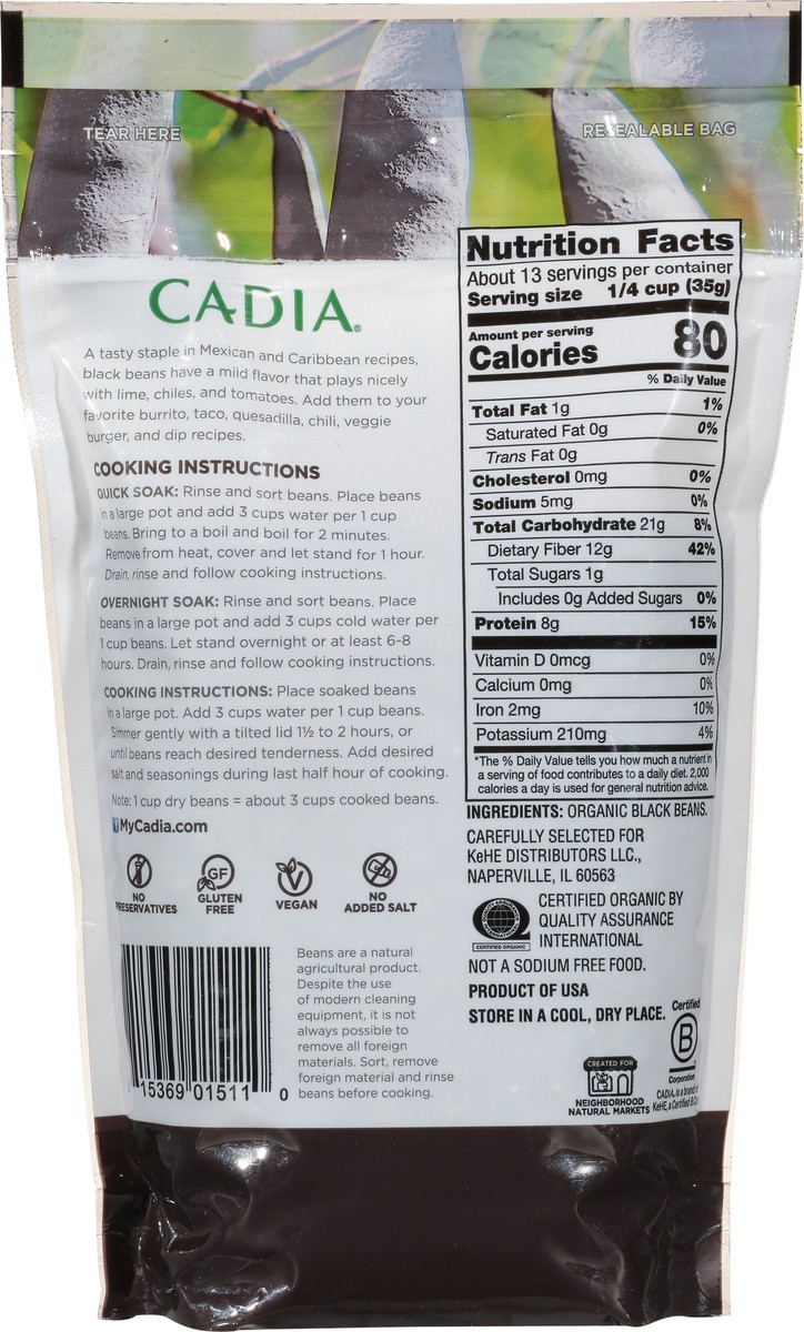 slide 2 of 11, Cadia Bean Black Dry Org, 16 oz