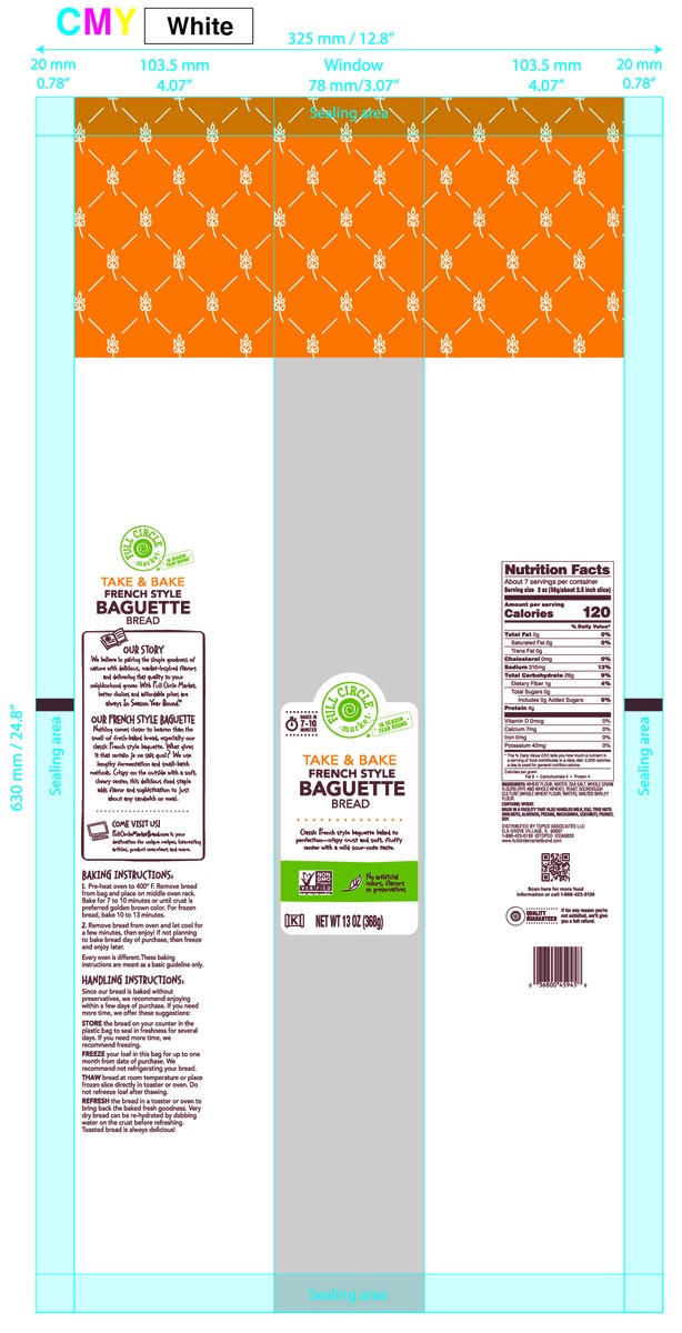 slide 8 of 14, Full Circle Market Take & Bake French Style Baguette Bread 13 oz, 13 oz