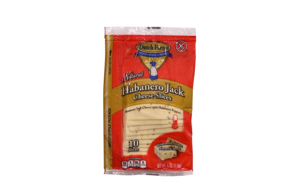 slide 1 of 1, Dutch Farms Habanero Cheese Slices, 10 ct; 6 oz