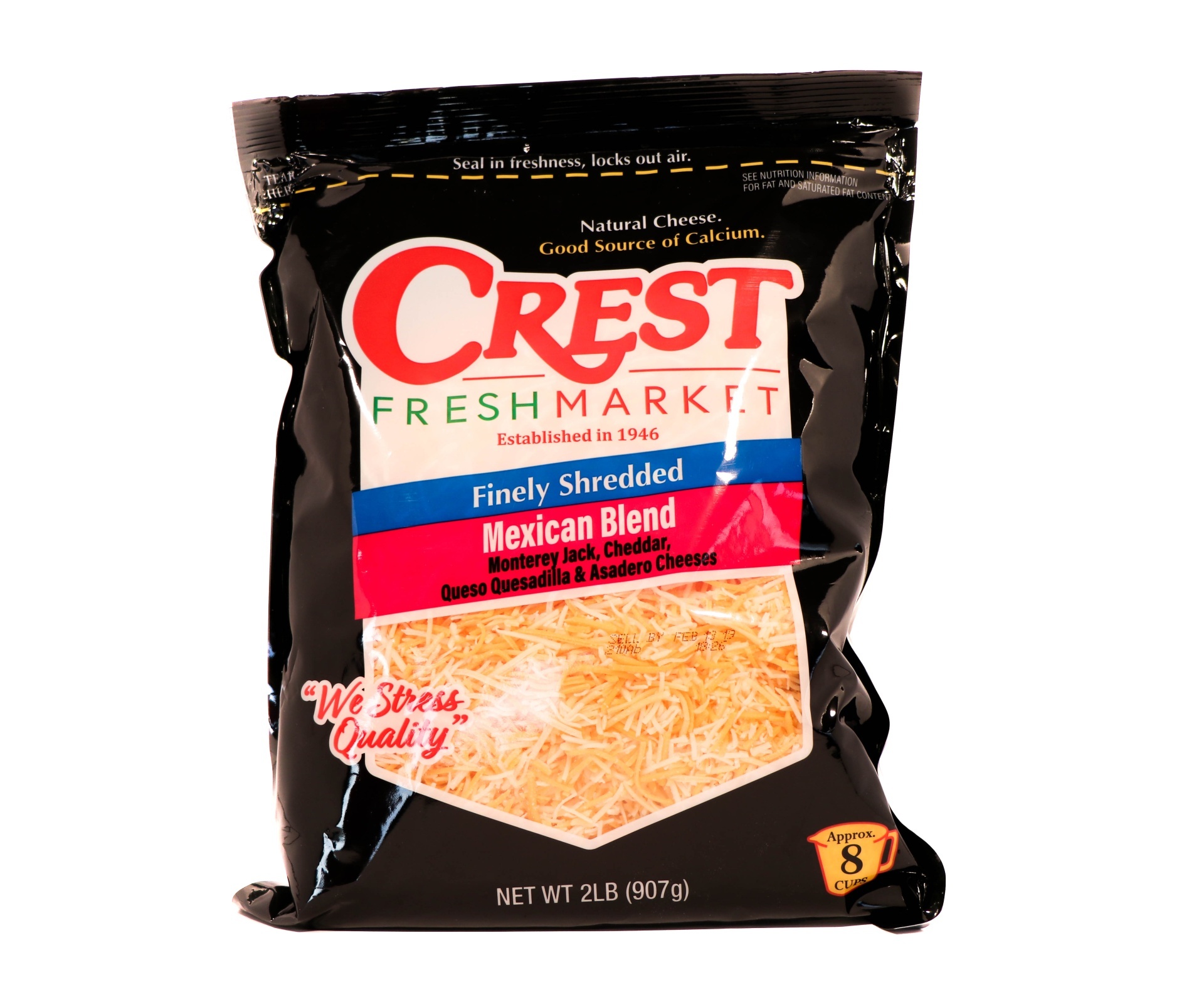 slide 1 of 1, Crest Fresh Market Shredded Four Cheese Mexican Blend, 2 lb