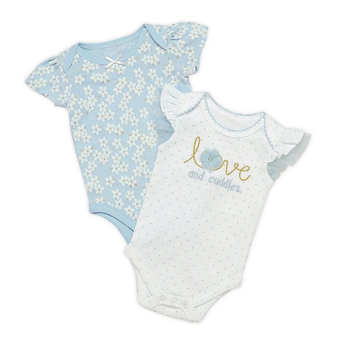 slide 1 of 1, Baby Starters Newborn Love and Cuddle Bodysuits - Blue, 2 ct