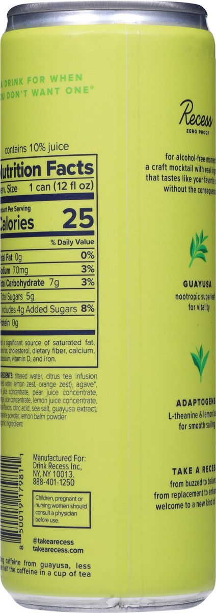 slide 2 of 13, Recess Lime Margarita Craft Mocktail 12 fl oz, 12 fl oz