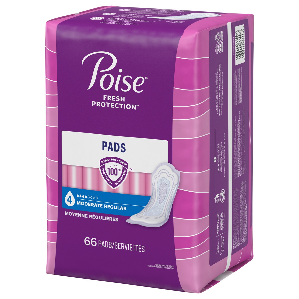 slide 3 of 9, Poise Postpartum Incontinence Bladder Control Pads for Women - Moderate Absorbency - Regular - 66ct, 66 ct