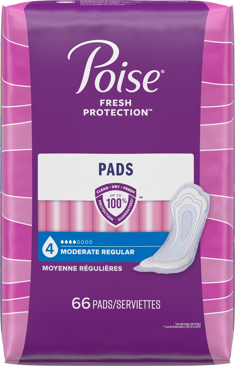 slide 6 of 9, Poise Postpartum Incontinence Bladder Control Pads for Women - Moderate Absorbency - Regular - 66ct, 66 ct