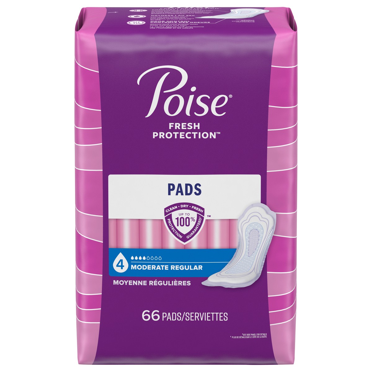 slide 1 of 9, Poise Postpartum Incontinence Bladder Control Pads for Women - Moderate Absorbency - Regular - 66ct, 66 ct