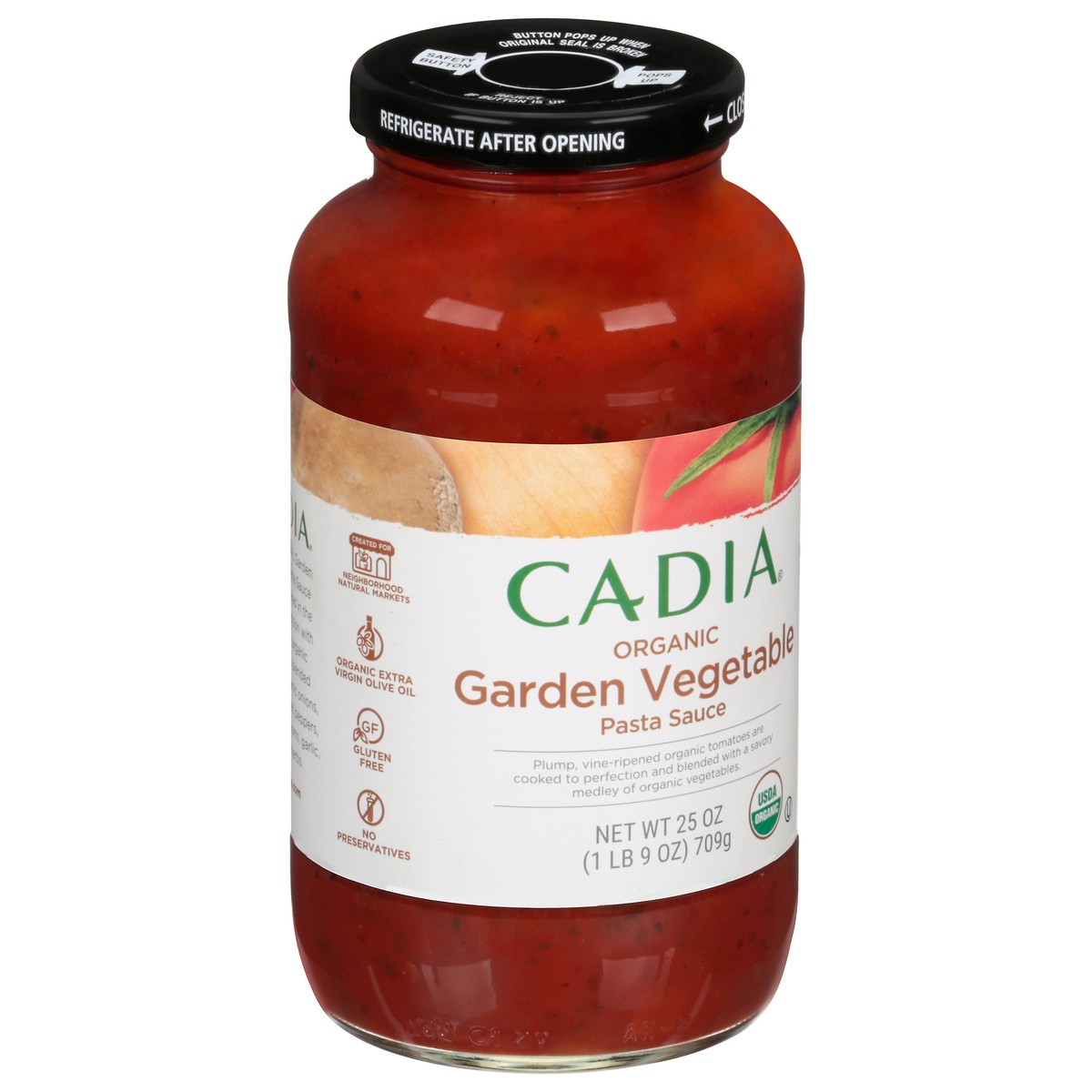 slide 12 of 13, Cadia Organic Garden Vegetable Pasta Sauce 25 oz, 25 oz