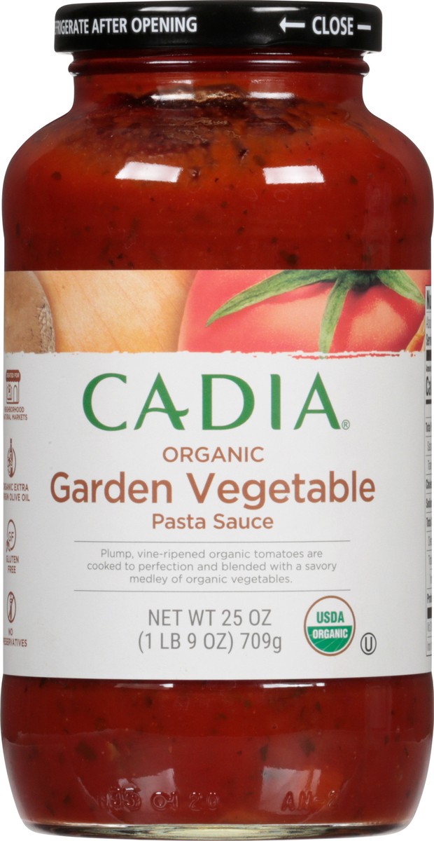 slide 4 of 13, Cadia Organic Garden Vegetable Pasta Sauce 25 oz, 25 oz