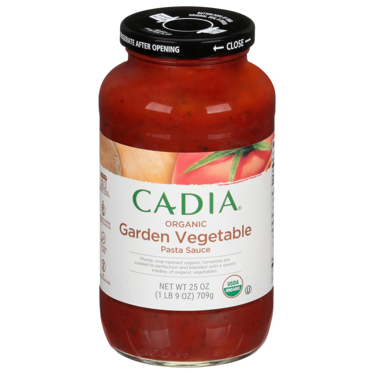 slide 9 of 13, Cadia Organic Garden Vegetable Pasta Sauce 25 oz, 25 oz