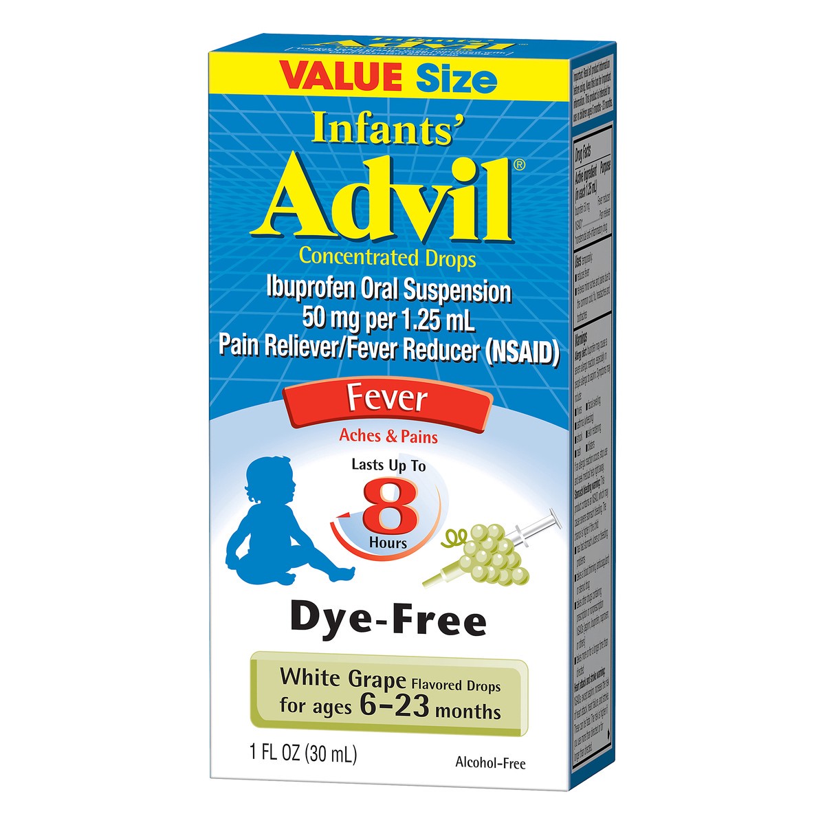 slide 3 of 11, Advil Infants' Value Size 6-23 Months Drops 50 mg White Grape Pain Reliever/Fever Reducer 1 oz, 1 fl oz