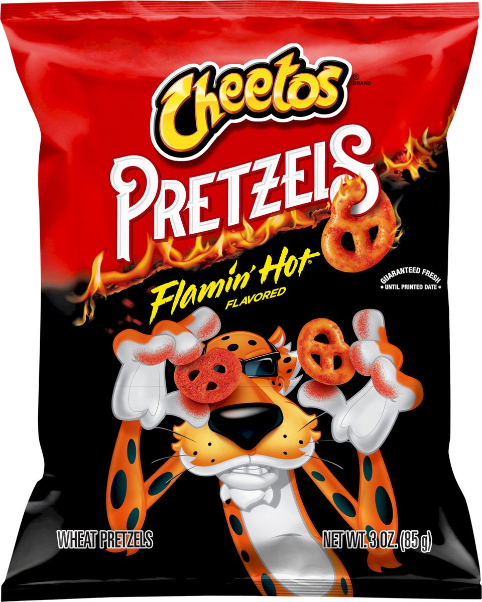 slide 4 of 4, Cheetos Wheat Pretzels, Flamin' Hot Flavored, 3 oz