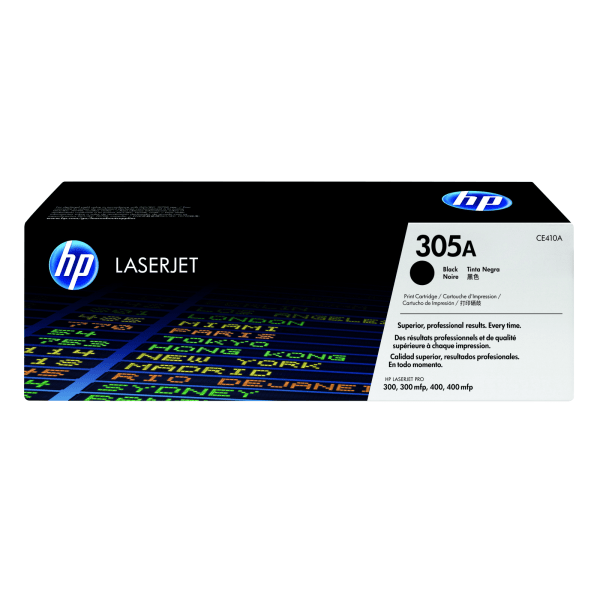 slide 1 of 6, HP 305A (Ce410A) Black Original Laserjet Toner Cartridge, 1 ct