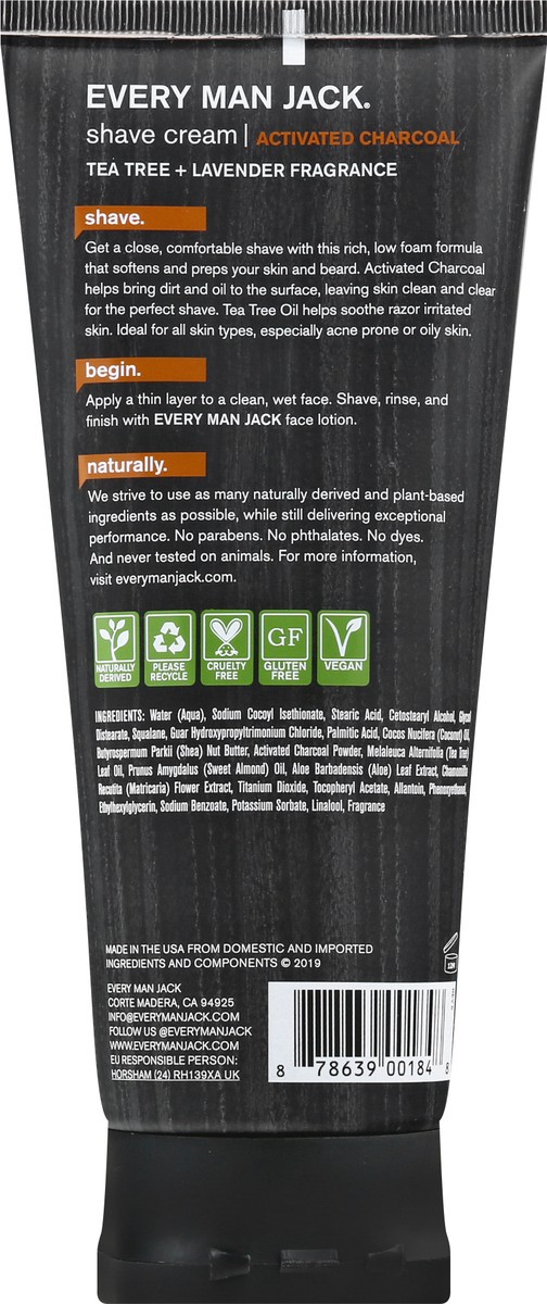 slide 5 of 11, Every Man Jack Purifying Activated Charcoal Shave Cream 6.7 oz, 6.7 oz