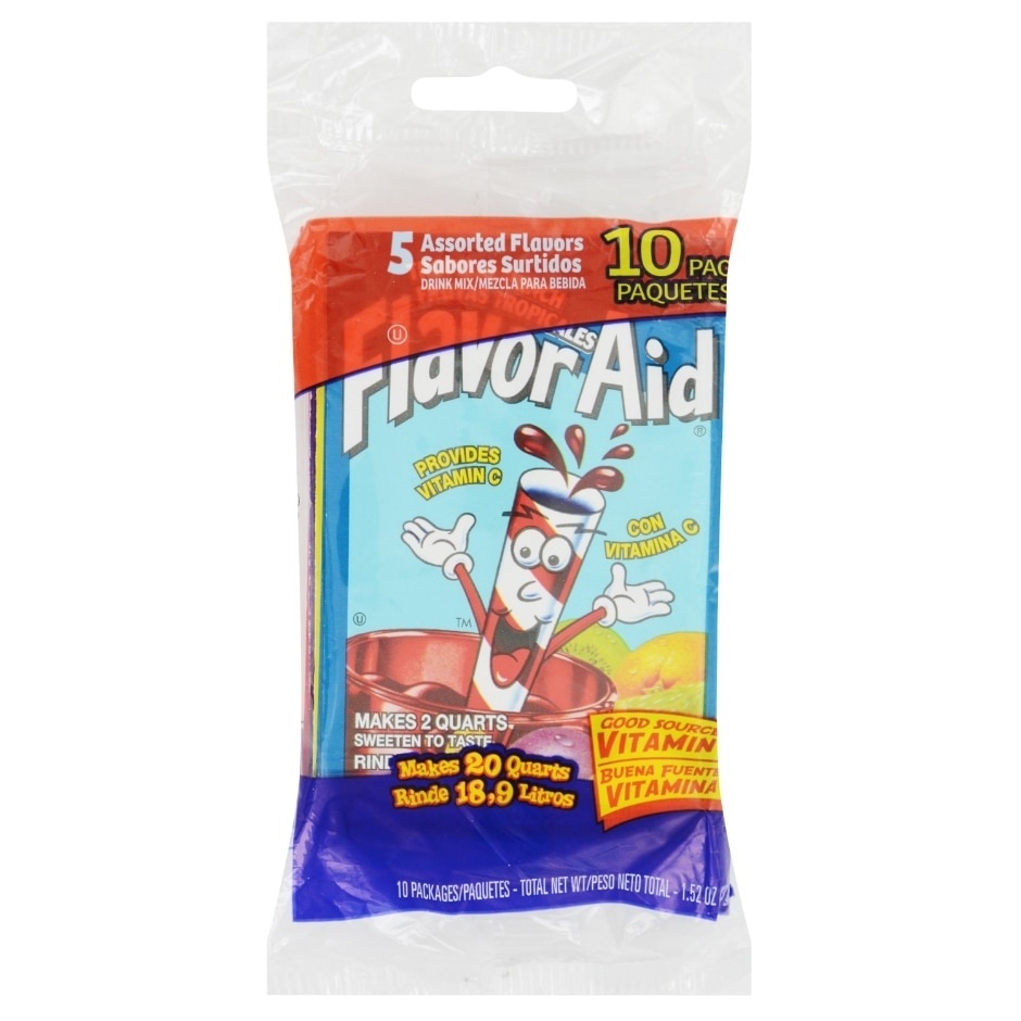 slide 1 of 1, Flavor Aid Drink Mix, Assorted Flavors, 10 Pack, 10 ct