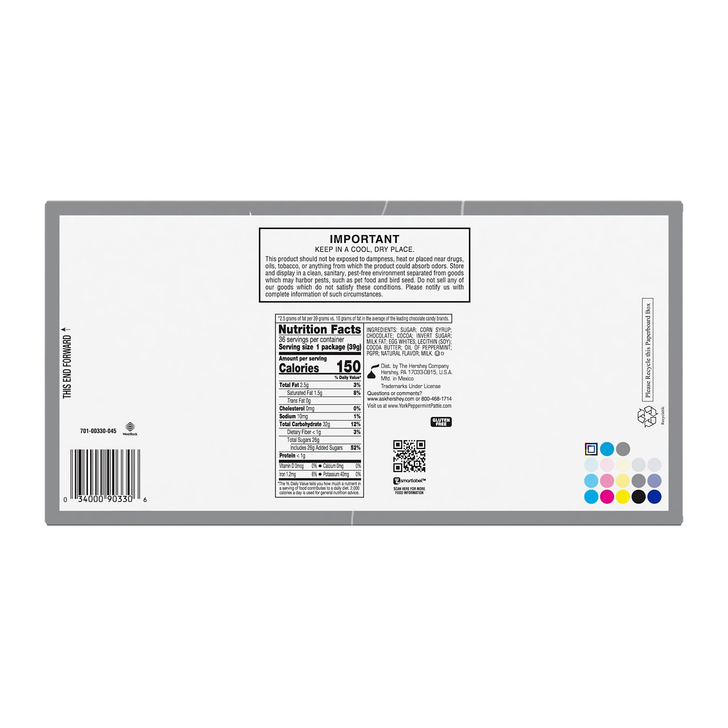 slide 2 of 5, York Dark Chocolate Peppermint Patties, Candy Packs, 1.4 oz (36 Count), 1.4 oz