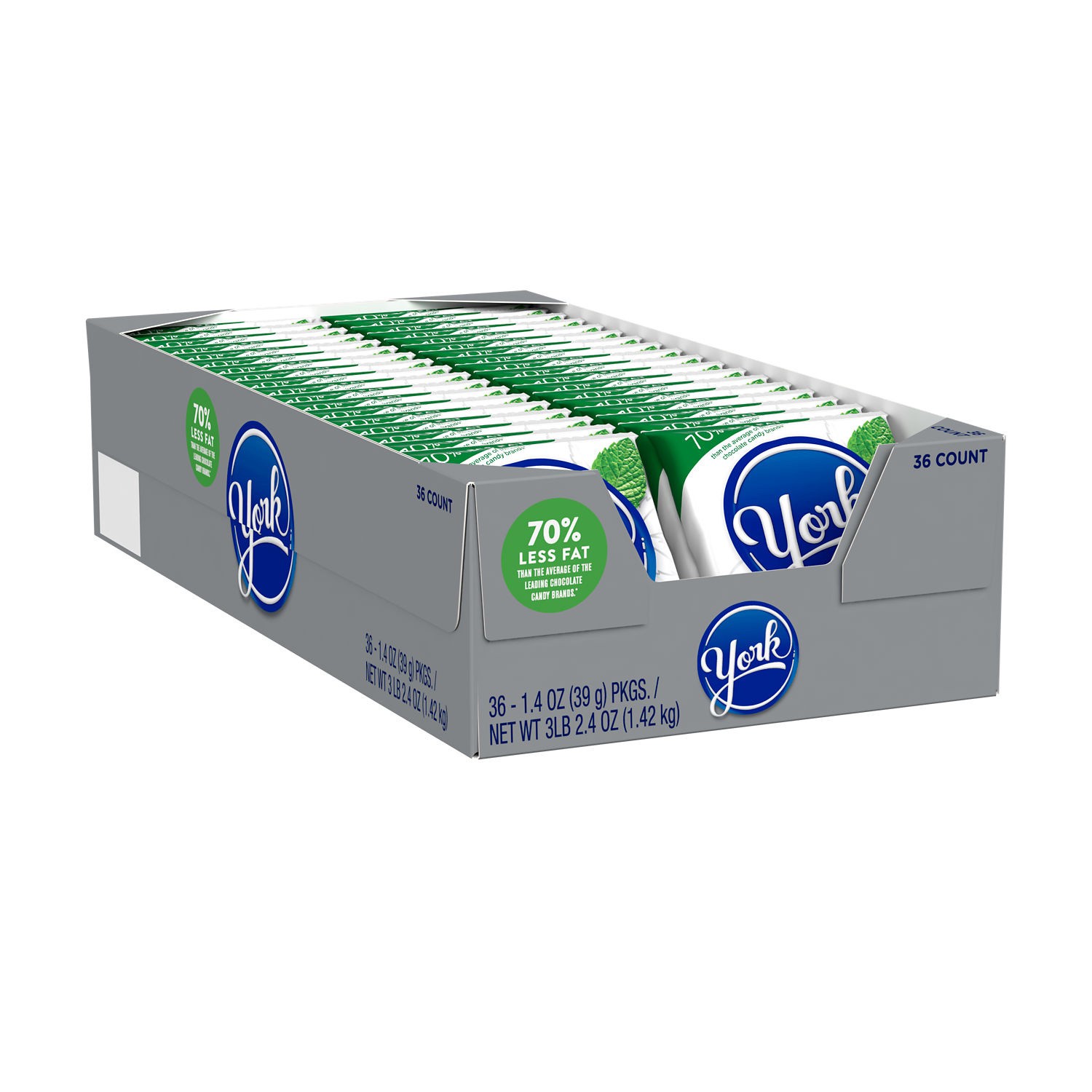 slide 1 of 5, York Dark Chocolate Peppermint Patties, Candy Packs, 1.4 oz (36 Count), 1.4 oz