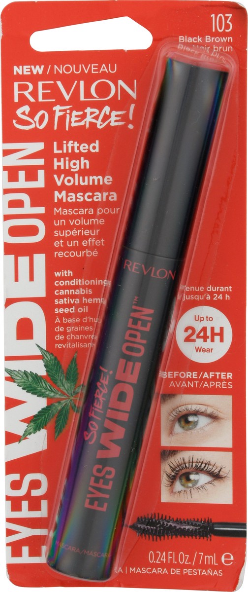 slide 12 of 12, Revlon So Fierce Eyes Wide Open Mascara, Black Brown, 