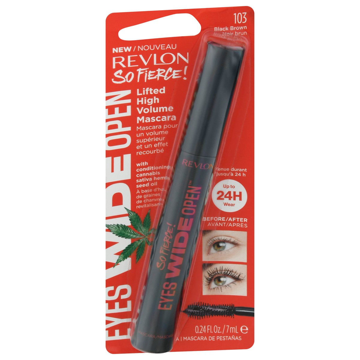 slide 6 of 12, Revlon So Fierce Eyes Wide Open Mascara, Black Brown, 