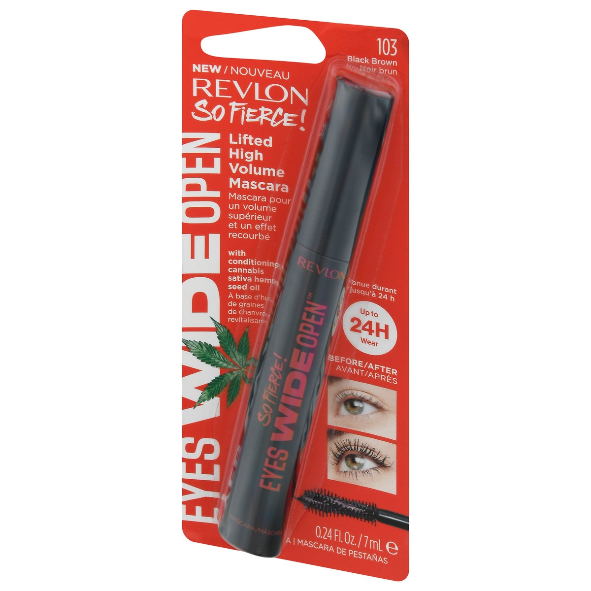 slide 10 of 12, Revlon So Fierce Eyes Wide Open Mascara, Black Brown, 