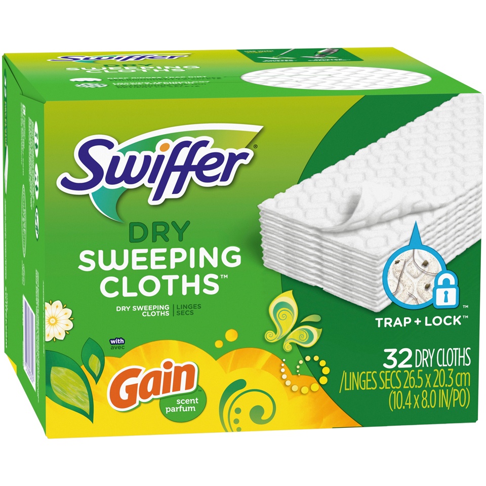 slide 2 of 2, Swiffer Sweeper Dry Cloth Refills Gain Original, 32 ct