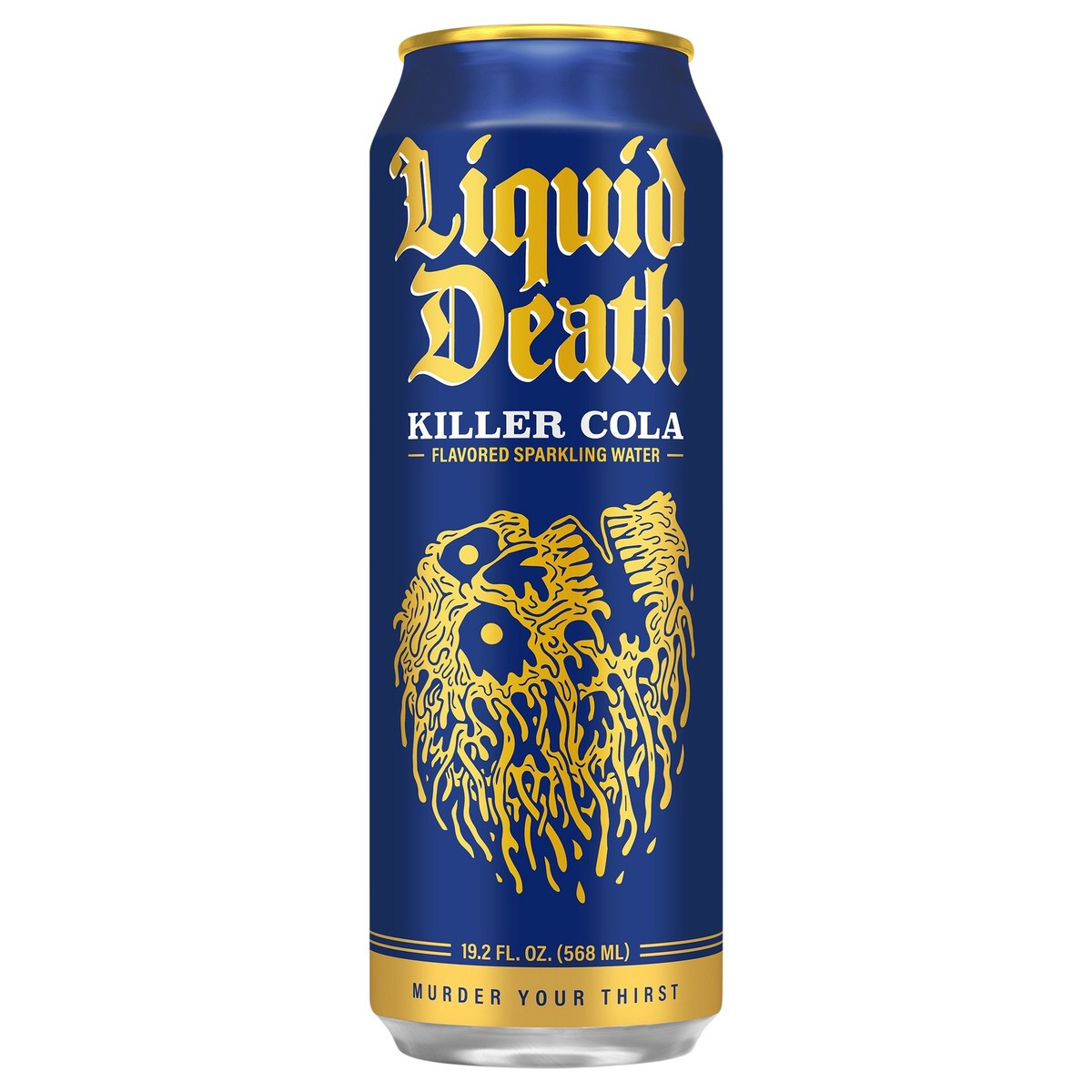 slide 1 of 10, Liquid Death Killer Cola Soda-Flavored Sparkling Water, 19.2 fl oz King Size Can, 19.2 fl oz