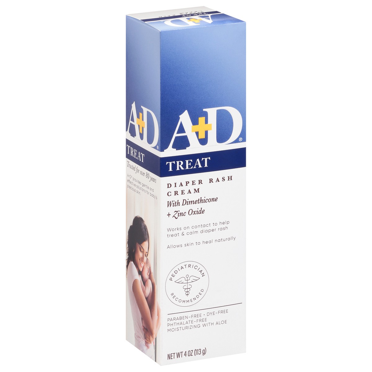 slide 2 of 13, A+D Treat Diaper Rash Cream with Dimethicone + Zinc Oxide 4 oz, 4 oz
