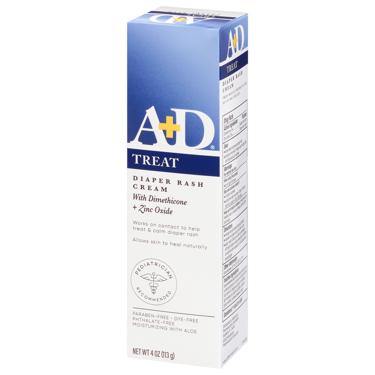slide 9 of 13, A+D Treat Diaper Rash Cream with Dimethicone + Zinc Oxide 4 oz, 4 oz