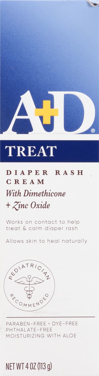 slide 6 of 13, A+D Treat Diaper Rash Cream with Dimethicone + Zinc Oxide 4 oz, 4 oz