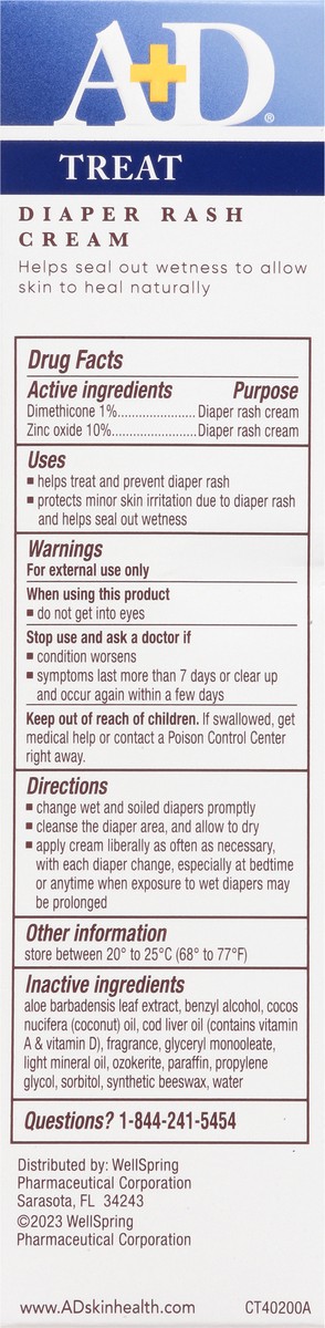 slide 4 of 13, A+D Treat Diaper Rash Cream with Dimethicone + Zinc Oxide 4 oz, 4 oz