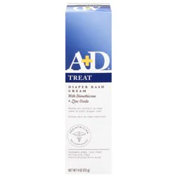 A+D Treat Diaper Rash Cream with Dimethicone + Zinc Oxide 4 oz