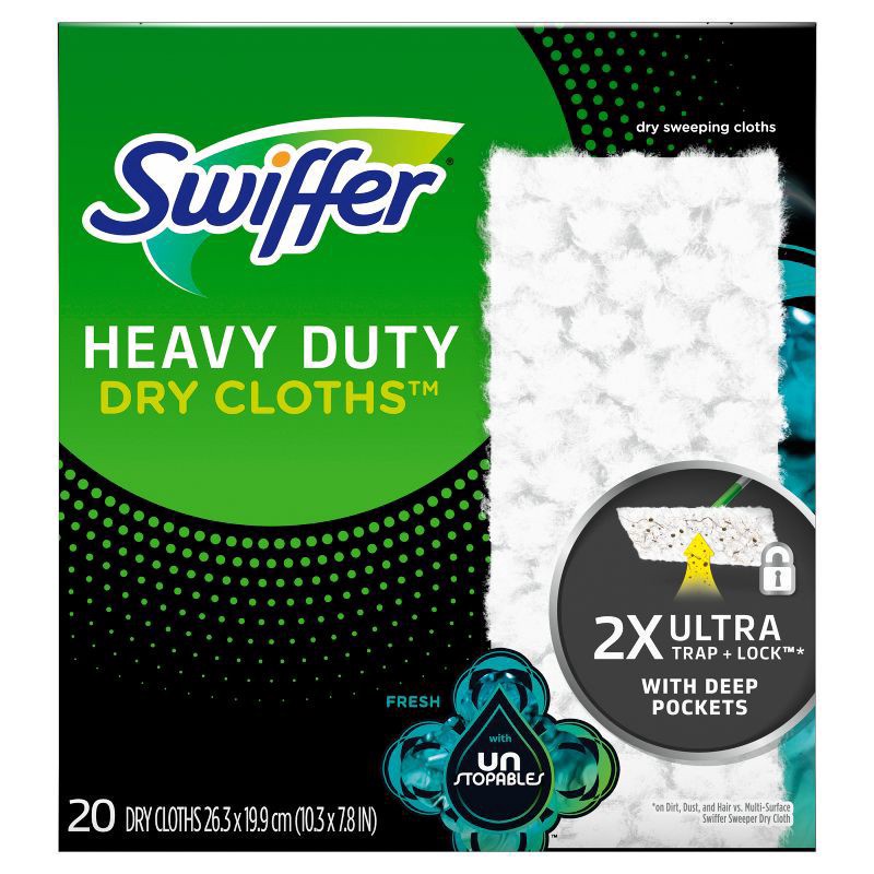 slide 5 of 10, Swiffer Unstopables Fresh Heavy Duty Dry Cloths Refill - 20ct, 20 ct