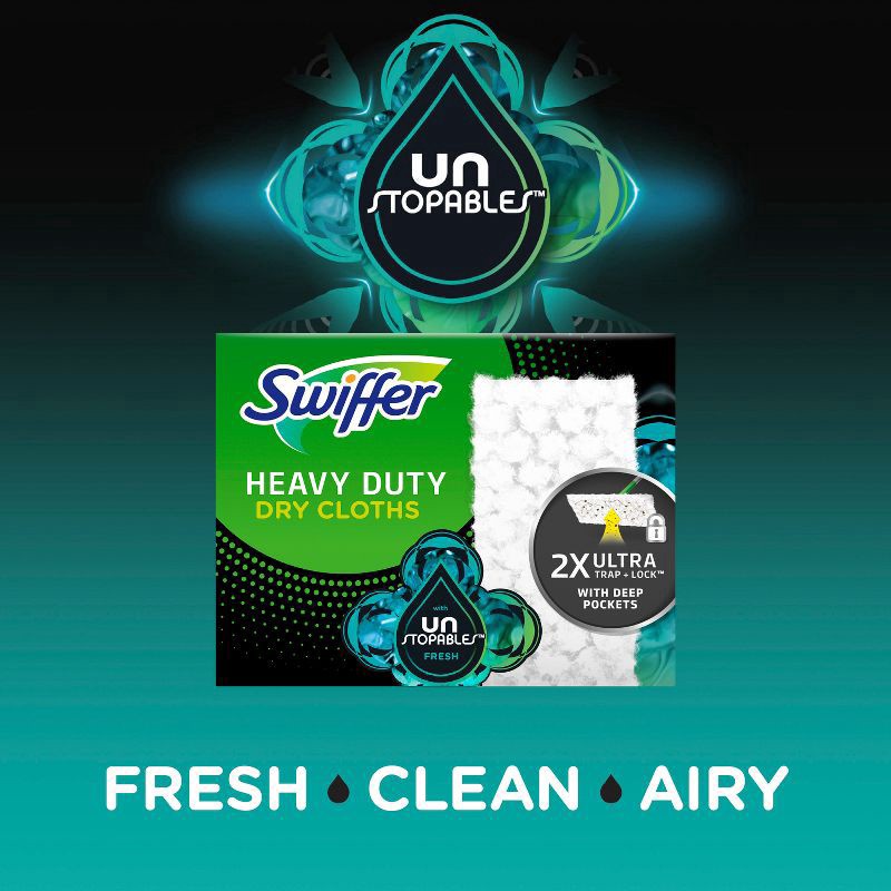 slide 2 of 10, Swiffer Unstopables Fresh Heavy Duty Dry Cloths Refill - 20ct, 20 ct