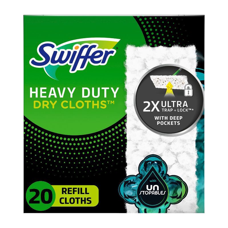 slide 1 of 10, Swiffer Unstopables Fresh Heavy Duty Dry Cloths Refill - 20ct, 20 ct