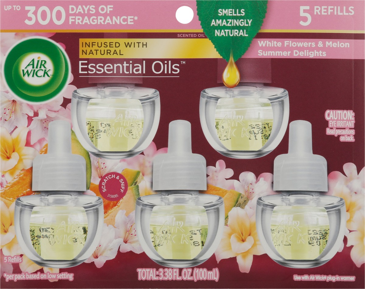 slide 4 of 9, Air Wick White Flower & Melon Summer Delights Scented Oil Refills 5 ea, 5 ct
