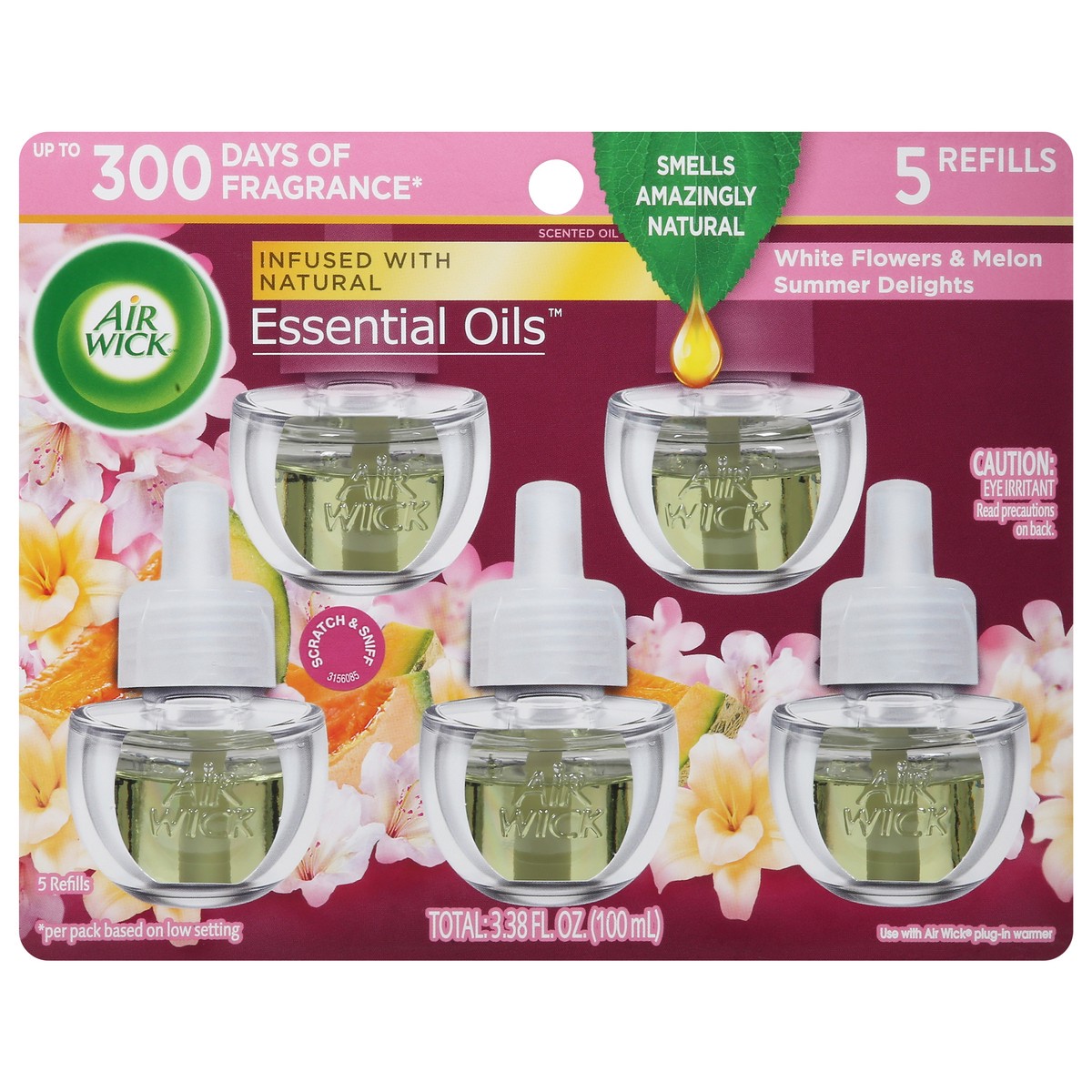 slide 1 of 9, Air Wick White Flower & Melon Summer Delights Scented Oil Refills 5 ea, 5 ct