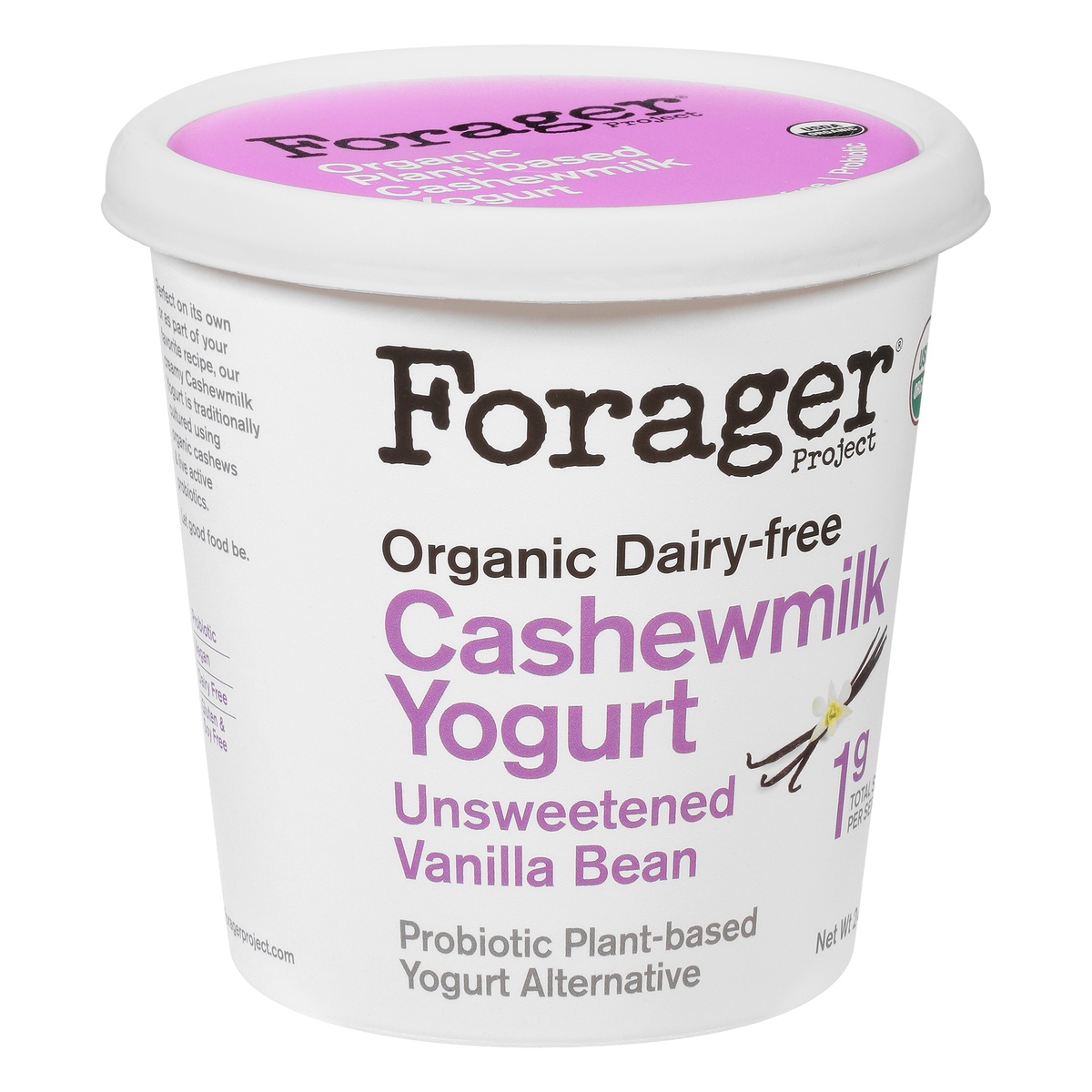 slide 2 of 10, Forager Project Organic Dairy Free Cashewmilk Yogurt, Unsweetened Vanilla Bean, 24 oz