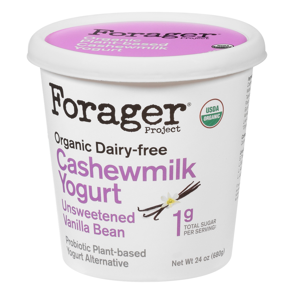 slide 3 of 10, Forager Project Organic Dairy Free Cashewmilk Yogurt, Unsweetened Vanilla Bean, 24 oz