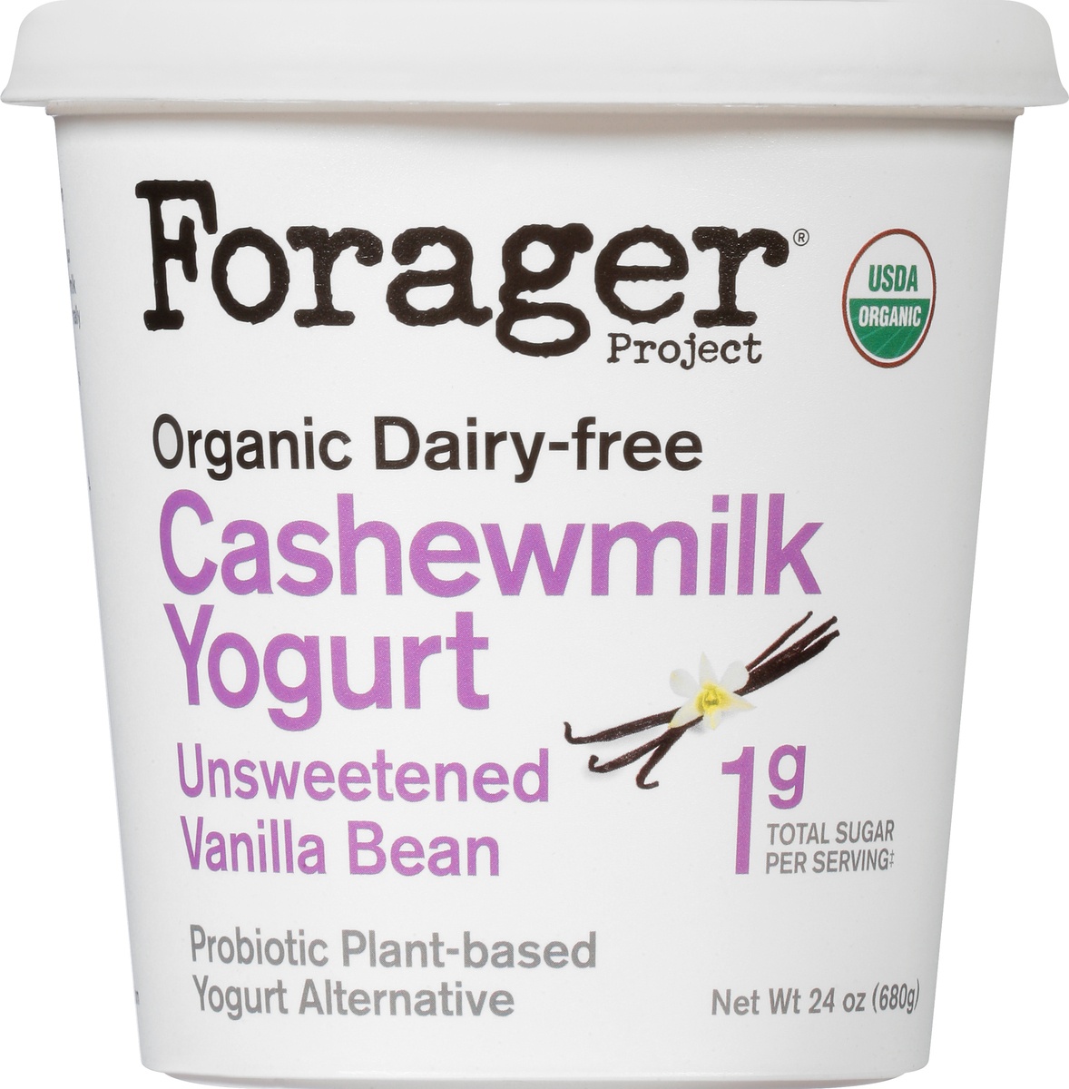 slide 9 of 10, Forager Project Organic Dairy Free Cashewmilk Yogurt, Unsweetened Vanilla Bean, 24 oz