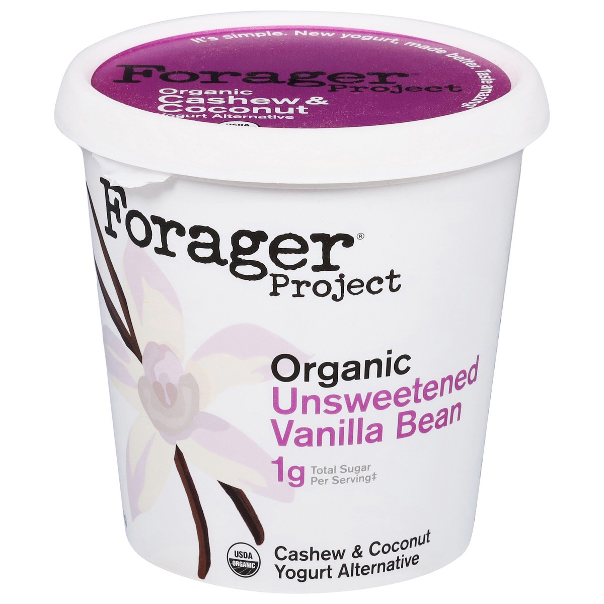 slide 1 of 9, Forager Project Dairy-Free Organic Probiotic Unsweetened Vanilla Bean Cashewmilk Yogurt 24 oz, 24 fl oz
