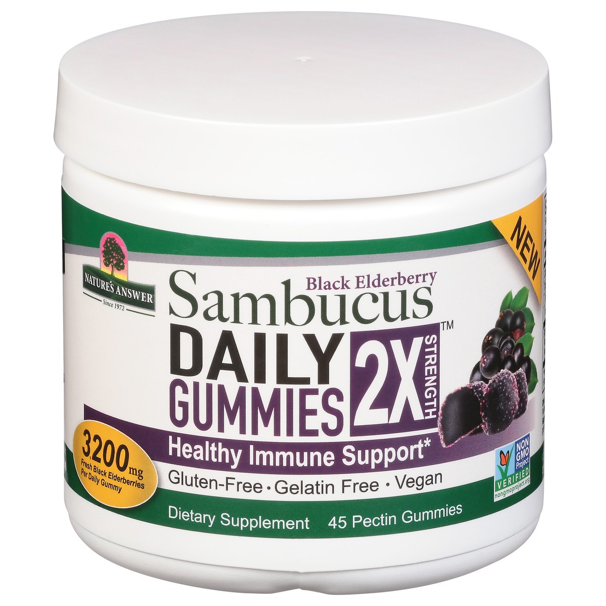 slide 5 of 13, Nature's Answer 2x Strength 3200 mg Sambucus Black Elderberry Daily Gummies 45 ea, 45 ct