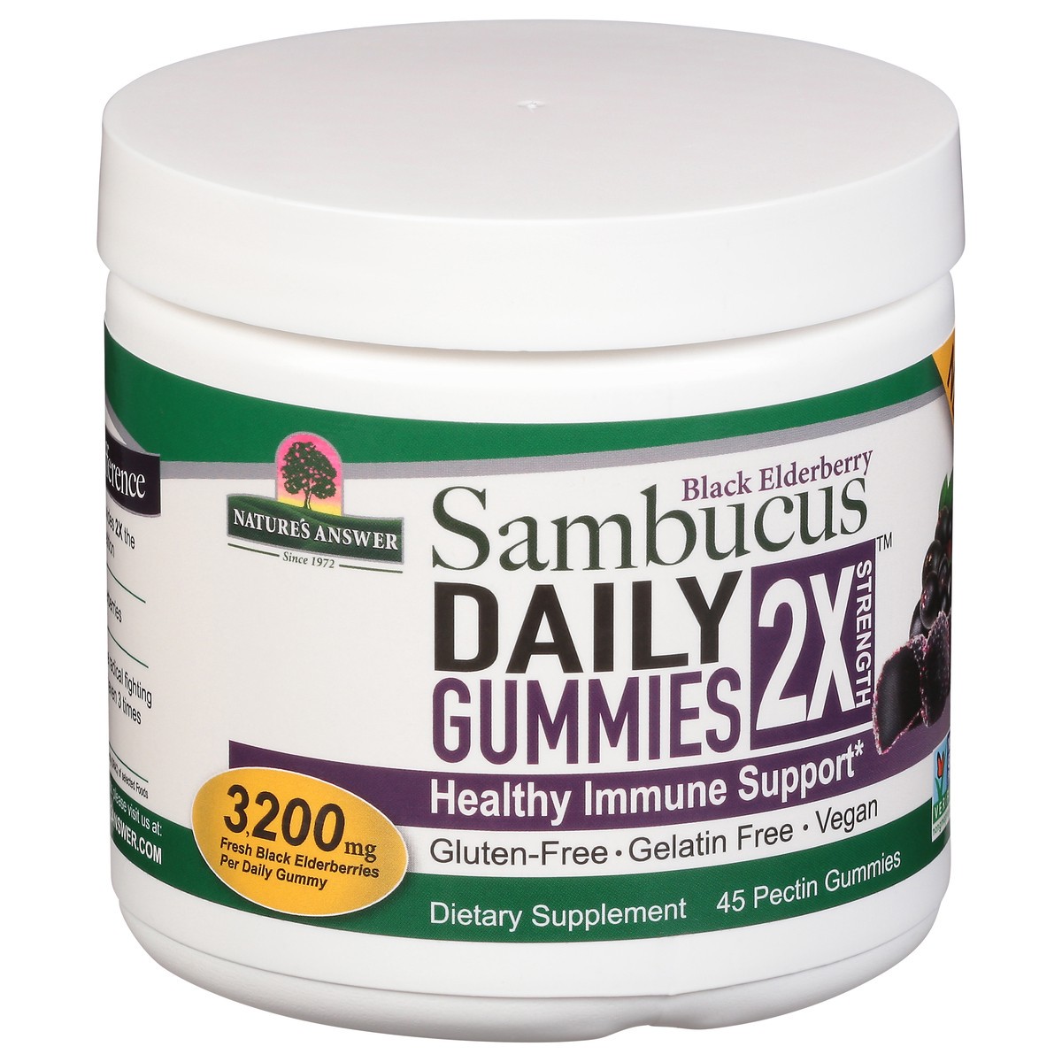 slide 6 of 13, Nature's Answer 2x Strength 3200 mg Sambucus Black Elderberry Daily Gummies 45 ea, 45 ct