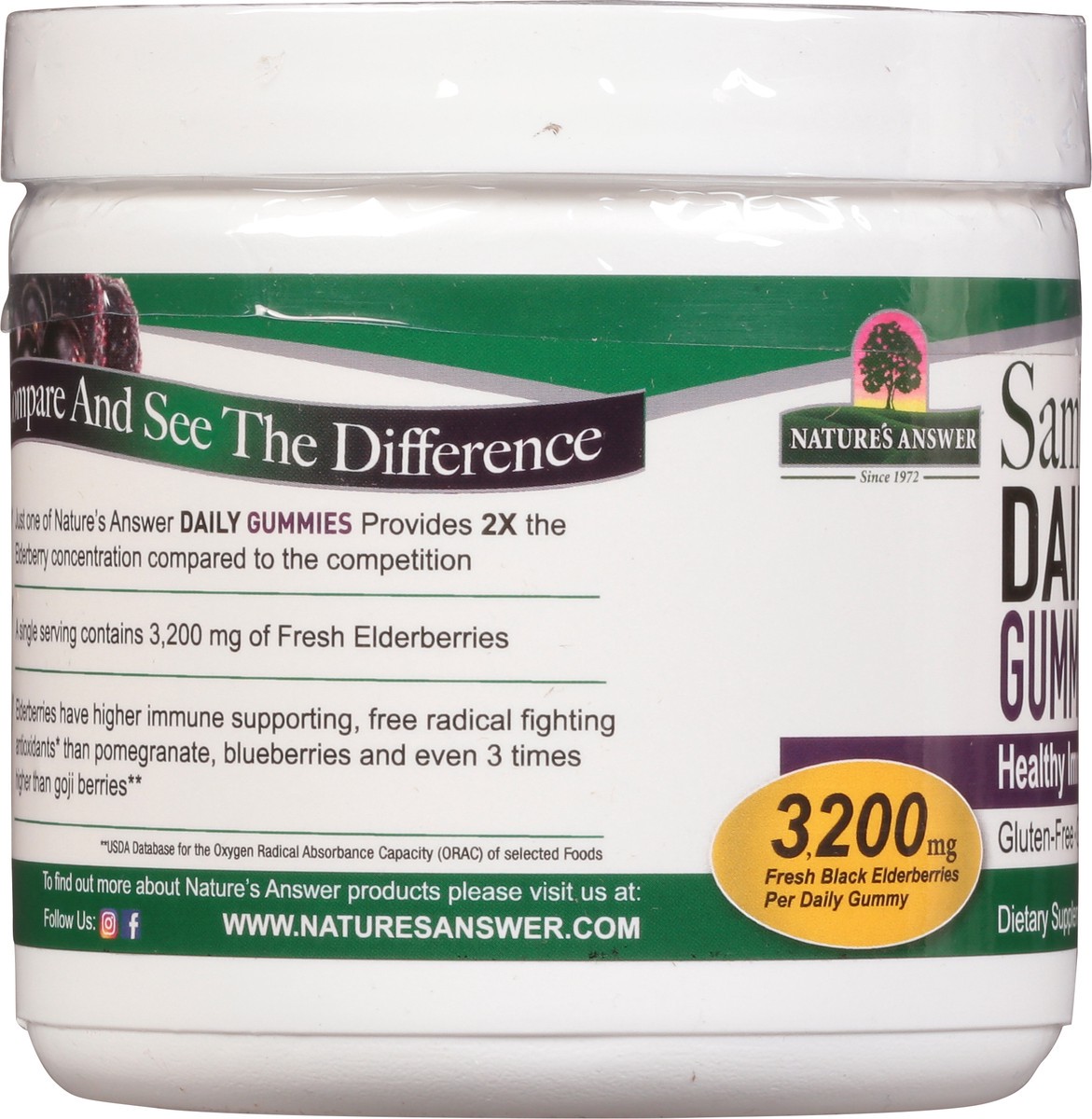 slide 8 of 13, Nature's Answer 2x Strength 3200 mg Sambucus Black Elderberry Daily Gummies 45 ea, 45 ct