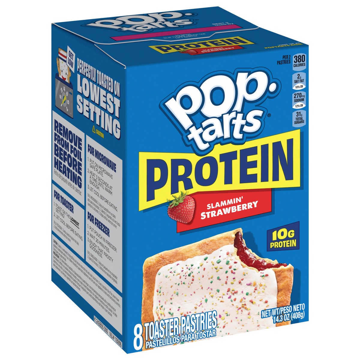 slide 2 of 2, Pop-Tarts Strawberry Protein 14.3oz, 8 inpk in
