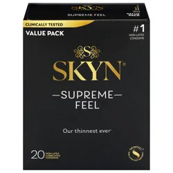 SKYN Supreme Feel Lubricated Non-Latex Condoms Value Pack 20 ct