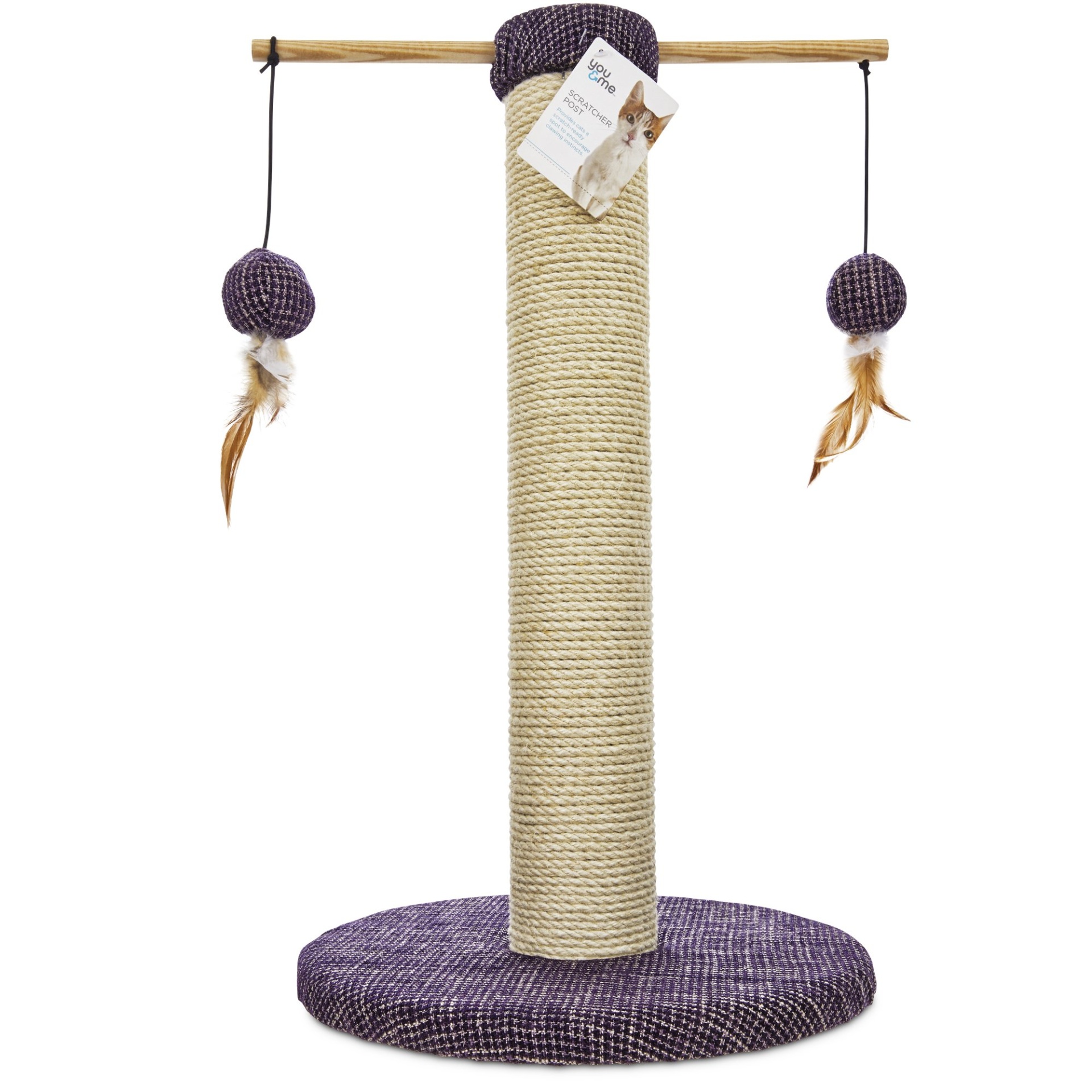 slide 1 of 1, You & Me Sisal Cat Scratch Post, 24 in